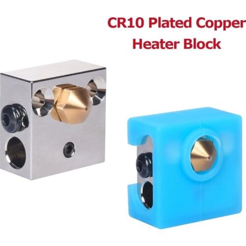 CR10 Plated Copper Heated Block Heater Block 3D Printer Parts Hotend BMG Nozzle Extruder Heat Block For CR10 CR10s Pro Ender3/3s