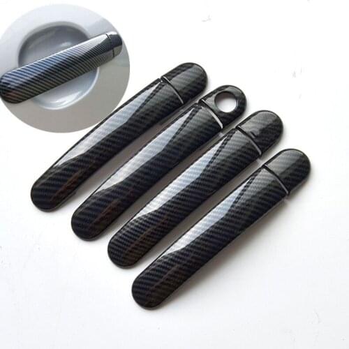 For Seat Leon MK2 1P FR FR+ Cupra 2006~2012 Chrome Carbon Fiber Car Door Handle Covers Car Accessories Styling Stickers