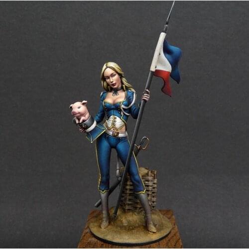 New Unassembled 1/24 70mm ancient fantasy woman warrior stand Resin Figure Unpainted Model Kit