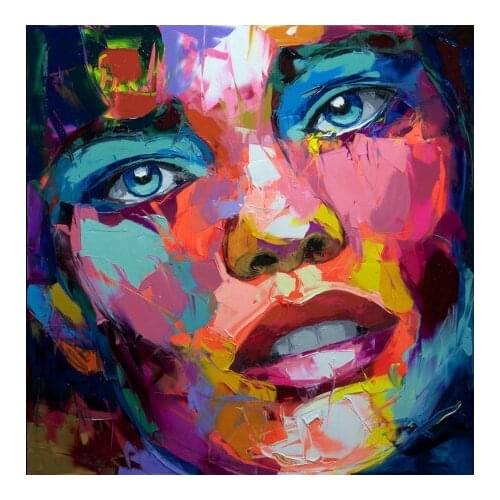 Francoise Nielly Color 100% Hand Painted Face Oil Painting Wall Art Wall Pictures For Living Room Home Decor Caudros Decoration