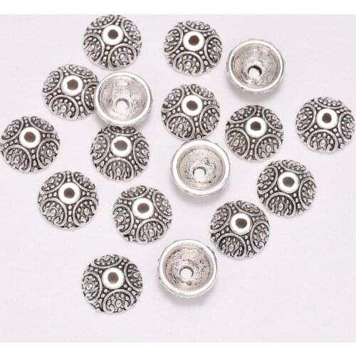 20pcs/Lot 10mm Round Bead Caps End Alloy Loose Sparer Caps Receptacle Flower Torus For DIY Beads Jewelry Making Accessories