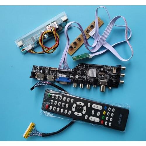 Kit For M185XW01 V2/M185XW01 V4 screen Panel digital 1366X768 2 CCFL HDMI USB LVDS 30pin controller board DVB-T DVB-T2 TV 18.5"