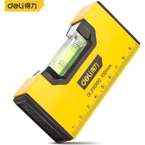 Deli290100 Mini Digital Protractor Angle Finder Inclinometer Electronic Measurement Level Slope Test Ruler Length 100mm Aluminum
