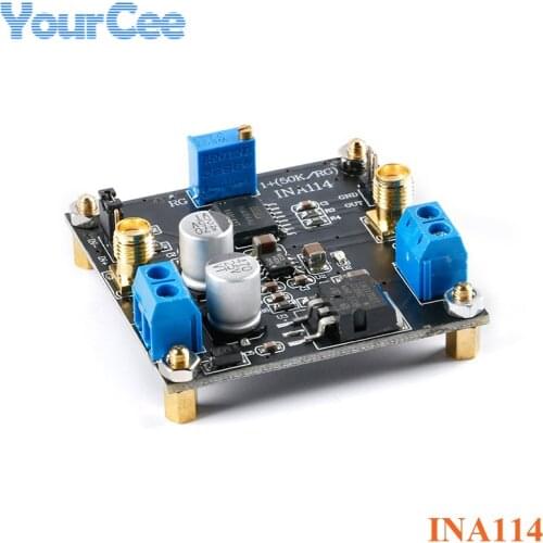 INA114 Instrumentation Amplifier Board Module 1000 Times Gain Adjustable Single Power Supply Single-ended Differential Input