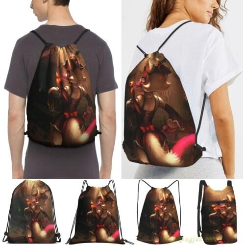 Men Outdoor Travel Drawstring Backpack Bags Fnaf Fan Art - The Mangle Toy Foxy Women Sports Travel Bag Fitness Swimming Bag