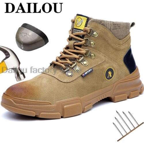 Men Safety Work Boots Steel Toe Safety Shoes Winter Boots Men Shoes Anti-puncture Military Security Boots Industrial Work Shoes
