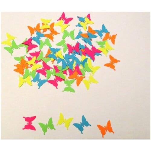 Neon Butterfly Confetti/Scrapbook Cut Outs wedding birthday bridal baby shower party Table decor scrapbooking favors
