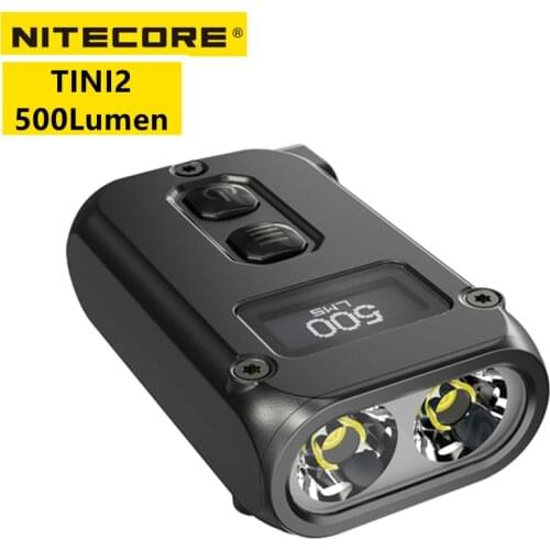 Original NITECORE TINI2 Keychain Light USB Rechargeable High Power With P8 Led 5 Lighting Modes OLED Display Mini Led Flashlight