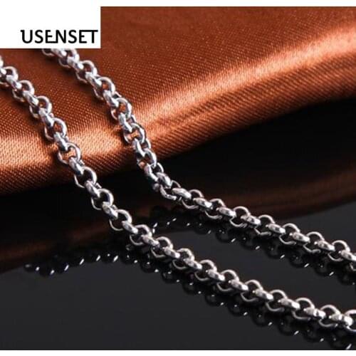 USENSET 3.0mm 304 Stainless Steel Cross Link Chain Necklace Women Jewelry Silver Color Chain Daily Wear Necklace Girls