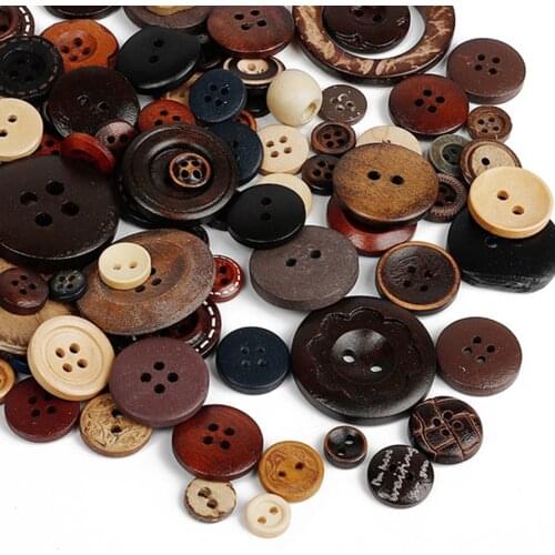 100pcs Mixed Resin Buttons Vintage Sewing Accessories For Crafts Clothing Decoration DIY Scrapbooking Handmaking Buttons
