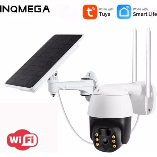INQMEGA Ourdoor Solar Camera Smart Home 4X Zoom Low Power PIR Cctv PTZ Dome 360 Wifi 1080P Survaillance Wireless Battery camera