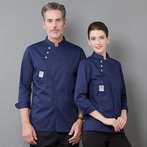 Unisex Chef Uniform Long Sleeve Cook Uniforms Hotel Kitchen Bakery Professional Cook Workwear Food Service Chef Clothing