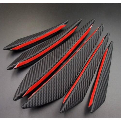 6pcs/lot Universal Fit Front Bumper Lip Diffuser Splitter Fins Body Spoiler Canards Chin Car Tuning Canard Bumper Bade