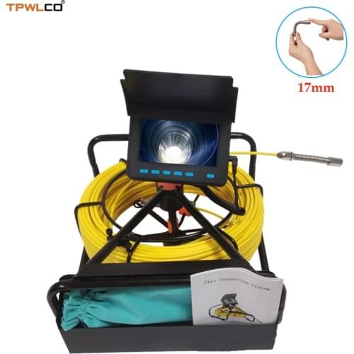 4.3inch Monitor 10-50m Pipe Inspection Video Camera System 17mm Endoscope Industrial Camera 8500mA Battery DVR