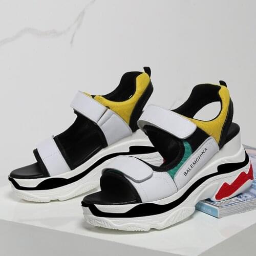 New Fashion Women Summer Wedge Sandals Chunky Platform Shoes Ladies Open Toe Thick Bottom Shoes