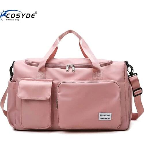Womens Travel Yoga Handbags Training Sports Gym Bag Waterproof Fitness Crossbody Bags With Shoe Pouch For Trolley Case