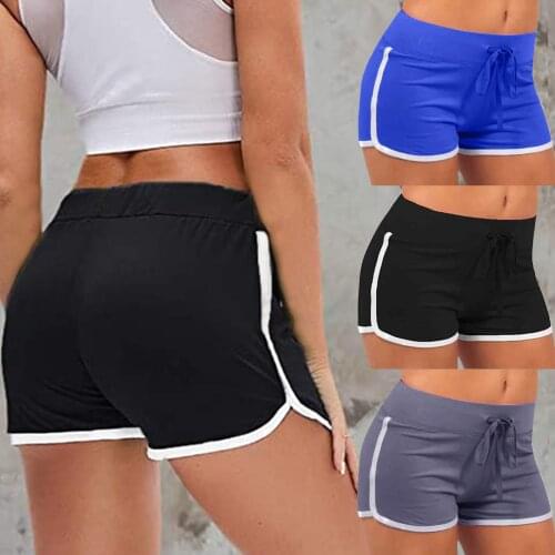Womens Sport Fitness Shorts Stretch Sheath Elastic Waist Drawstring Shorts Femme Pantalones Cortos De Mujer Kpytomoa 25
