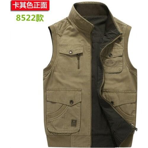 2020 New Mens Spring Autumn Outdoor Leisure Simple Solid Color Versatile Comfortable Sleeveless Double-Sided Vest Size