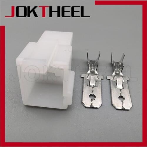 1-20 sets kit white 7.8mm 2 Pin way male auto motorcycle electronic wiring automobile connector plug for car DJ7022A-7.8-11