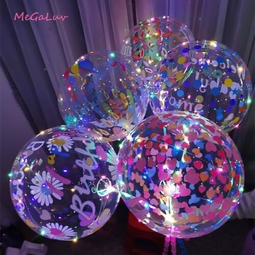 10PCS Transparent Print Bobo Balloon Wedding Decoration Happy Birthday Party Decoration Balloon Kids Baby Shower Helium Ball