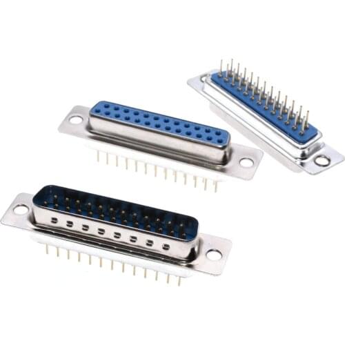 10Pcs DP25 hole female Insert plate type PCB D-Sub Connector DB25 serial port adapter