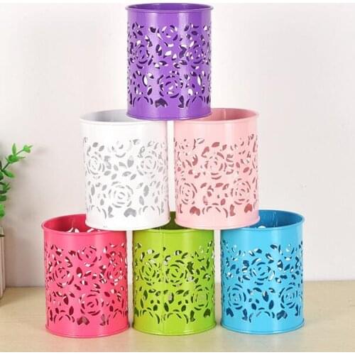 2 Pcs 3-1/4 inch Dia x 3-3/4 inch High Round Floral Pen Holder