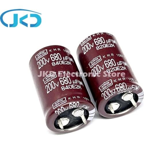 2pcs 680uF 200V NIPPON NCC 22x35mm Low ESR 200V680uF Aluminum Electrolytic Capacitor 680UF 200V 22*35MM