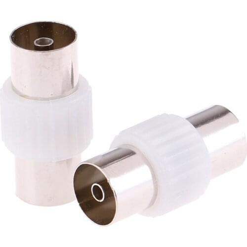 2pcs Female to Female Antennas TV Plug Jack RF Coaxial Adapter