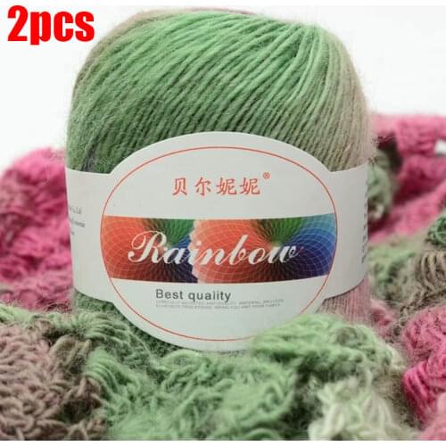 2pcs Melange New Yarn Wool Fine Combed Cashmere Wool Yarn Knitting Sweater Ilos Para Tejer Dedelgado