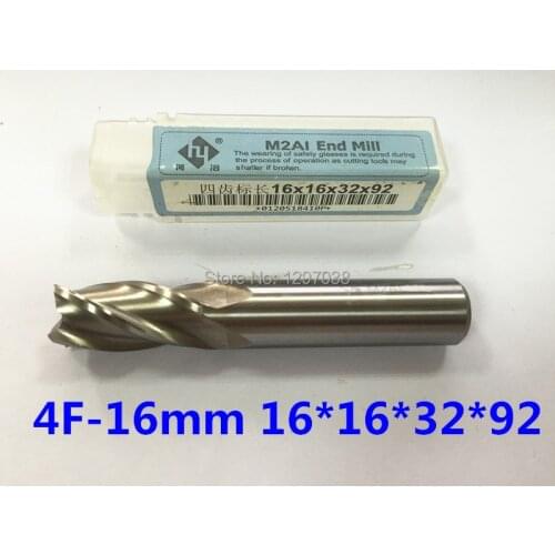 2PCS CNC cutter machine tool Super-hard HSS M2AL 4flute dia 16*16*32*92mm endmill milling cutter All grinding milling cutter