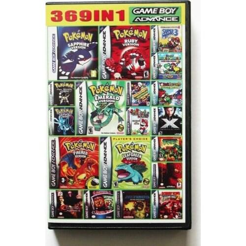 369 en 1 Juego Cartucho de Consola de Tarjeta de 32 bits de Juego de Compilaciones de Juego para GBA SP NDS