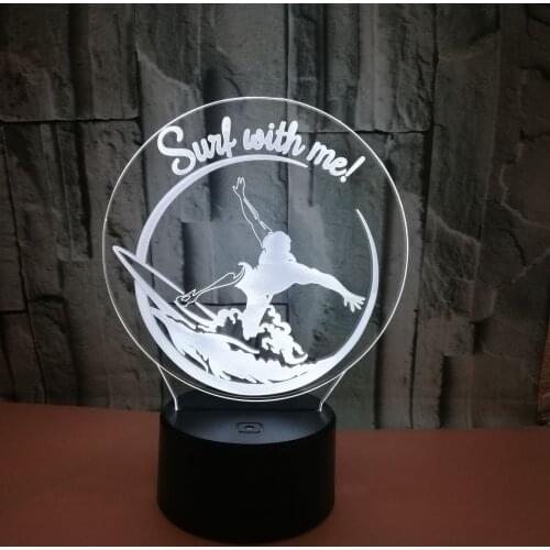 Cracks In 3d Lamp By Colorful Touch Of Waves 3d Led Stereo Vision Night Table Lamp For Bedroom Skiing Stereo Lighting