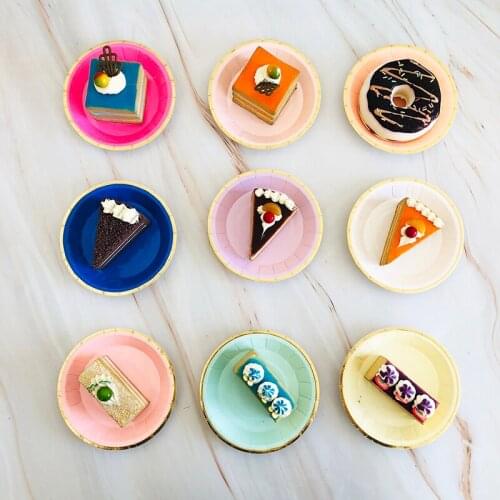 4Inch Factory Wholesale Biodegradable Eco Friendly Disposable Colored Paper Plate Tableware For Party And Festival