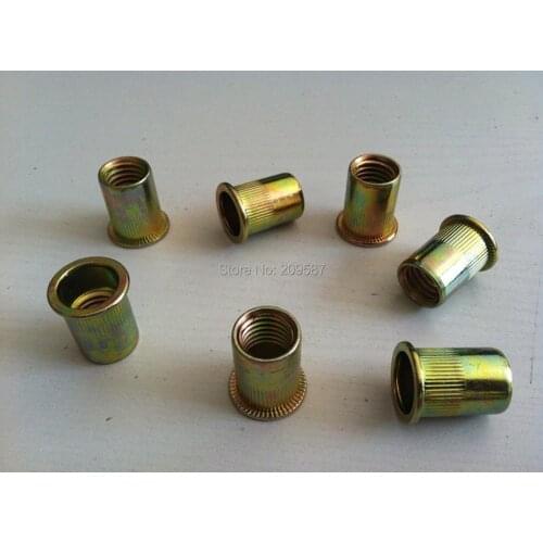 50pcs Metric Steel Flat Head M6 Blind Insert Rivet Nut Rivnut Free Shipping