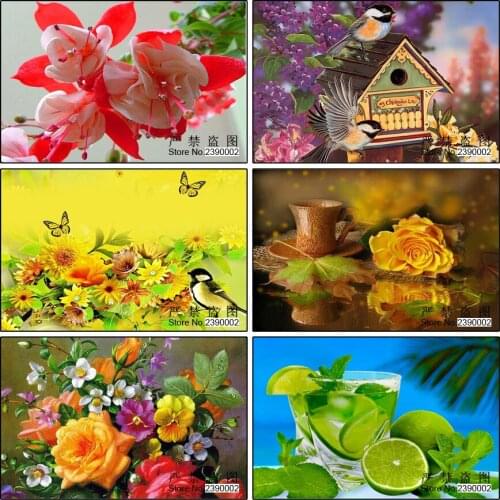 5D DIY Diamond Painting Landscape House Flower Birds Embroidery Diamond Painting Cross Stitch Rhinestone Mosaic Painting