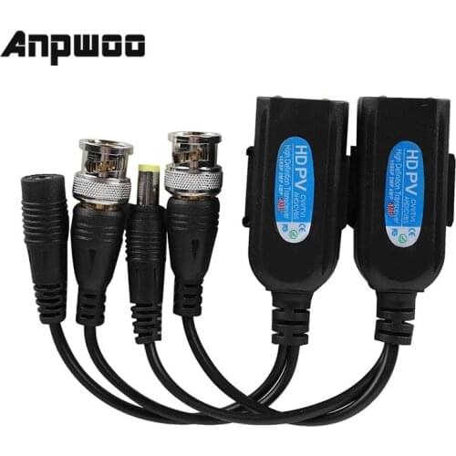 ANPWOO 1 Pair Passive CCTV Coax BNC Video Power Balun Transceiver to RJ45 Connector Hot sale