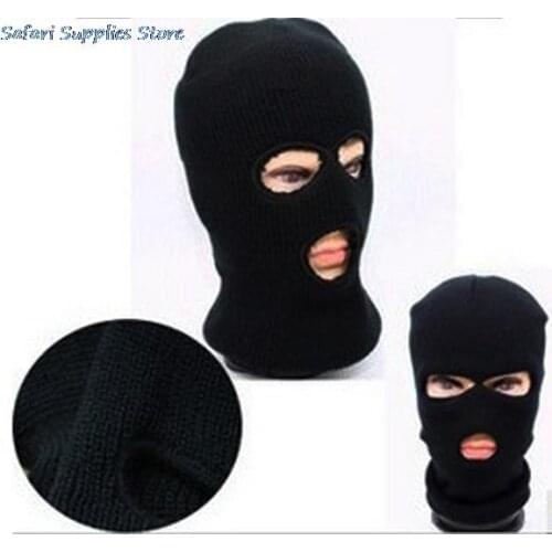 1Pcs New Style Black Balaclava Cs Style Winter Wind Ski Hat For Men Women Cap 3 Hole Neck Warmer