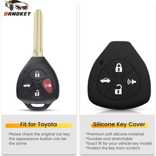 Dandkey 4 Buttons Remote Silicone Key Case Cover For Toyota YARIS AURIS Sienna Matrix Yaris Venza Protector 2005 2006 2007 2008