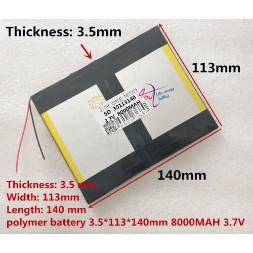 3.7V 35113140 battery dual core,gemei G6T,VI40 dual core,A11 Quad-Core,tablet pc battery 8000MAH SGR241