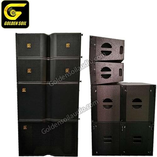 Goldensoil Audio KR210 Double 10 Inch Line Array Speaker Top And KR215 Double 15 Inch Subwoofer Bass Bin