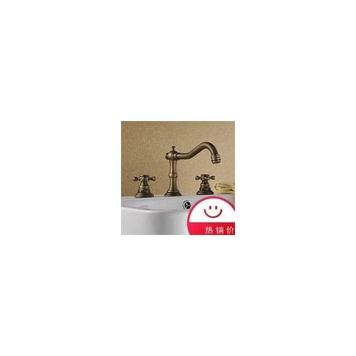 Hot and cold water basin faucet washbasin faucet antique above counter basin faucet antique three-hole basin faucet
