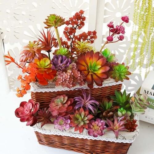 Artificial Plants Mini Succulents Pick Up Fake Plants For Wedding Home Garden Office Bedroom Living Room Decoration