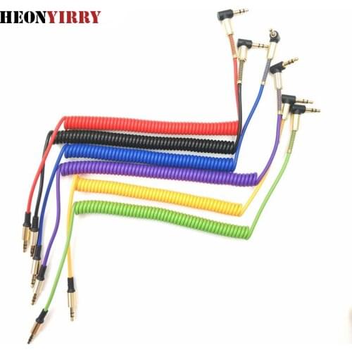 3.5 Jack AUX Cable Male To Male Audio Cable for Phone Car Speaker MP4 Headphone Elastic 1M Jack 3.5mm Spring Audio Cables F2C104
