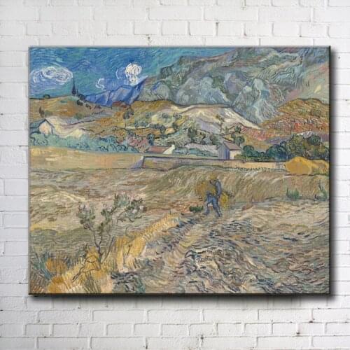 Impression Van peasant farming landscape canvas printings oil painting printed on canvas wall art decoration pictures no frame