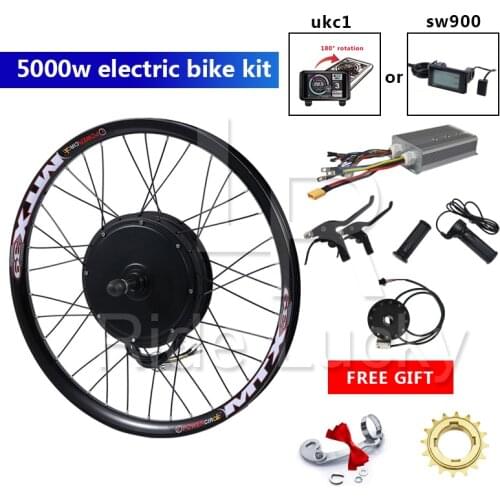 100KM/H 50H QS 48-72V 5000W electric bike kit rear motor wheel electric bike conversion kit with TFT display ebike kit