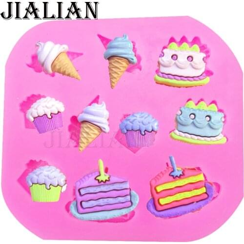 Cones cake Ice-cream Shape chocolate cake decorating tools DIY baking candy confeitaria patisserie fondant silicone mold T0372