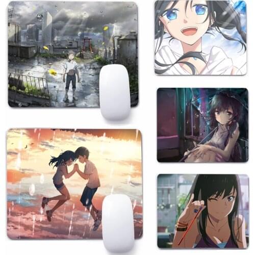 Weathering With You 22x18cm Mouse Pad Computer Small Mouse Non-slip Pad Desktop Keyboard Pad Office Mouse Mat