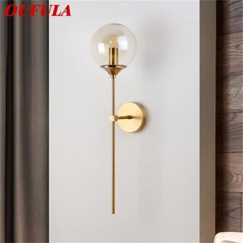 OUFULA Nordic Round Wall Sconces Lamp Modern Lighting Fixtures for Home Indoor Bed Room Decoration
