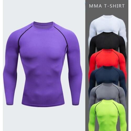 MMA T-shirt Long Sleeve Men Sport Jerseys Boxing MMA Compression Shirts Quick Drying Muay Thai Jiu Jitsu BJJ Boxing Clothing