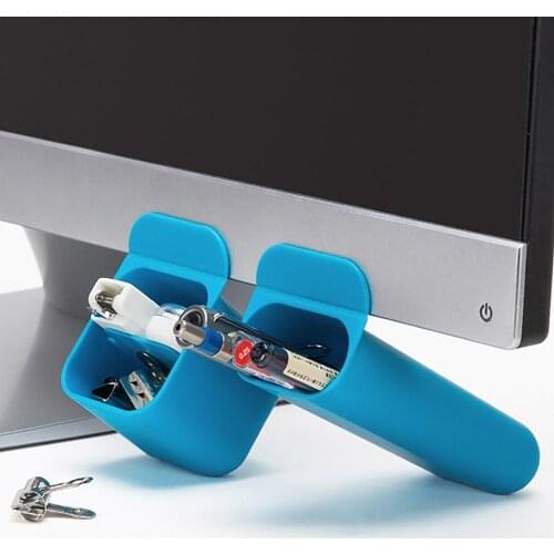 Mini Desktop Computer Monitor Storage Case Pocket Stationery Pencil Pen Holder